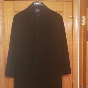 Mens soft wool like trench overcoat